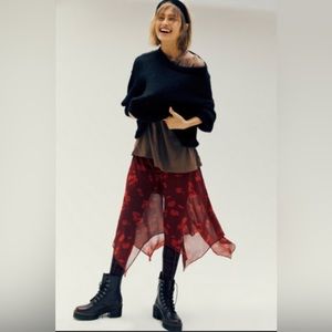 Free People Ingrid Midi Skirt, Assymetrical